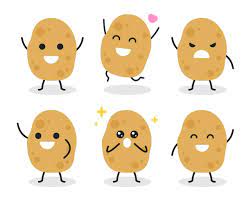 Télécharger collection de mignon personnage de pomme de terre dans diverses poses gratuitement | Cute potato Potato drawing Cute