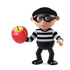 Voleur avec Apple illustration stock Illustration du criminel 77523663