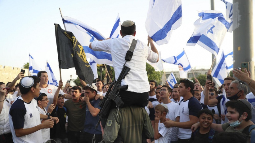 Jérusalem Manifestation des drapeaux جلنار Jollanar